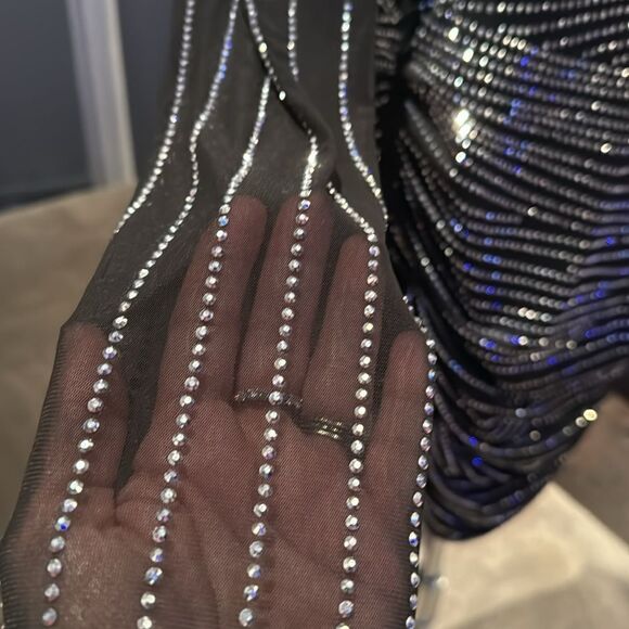 Women’s Short Sexy Black Beaded BodyCon Party Dress Deep V-Neck Size XXL NWOT - Picture 9 of 14